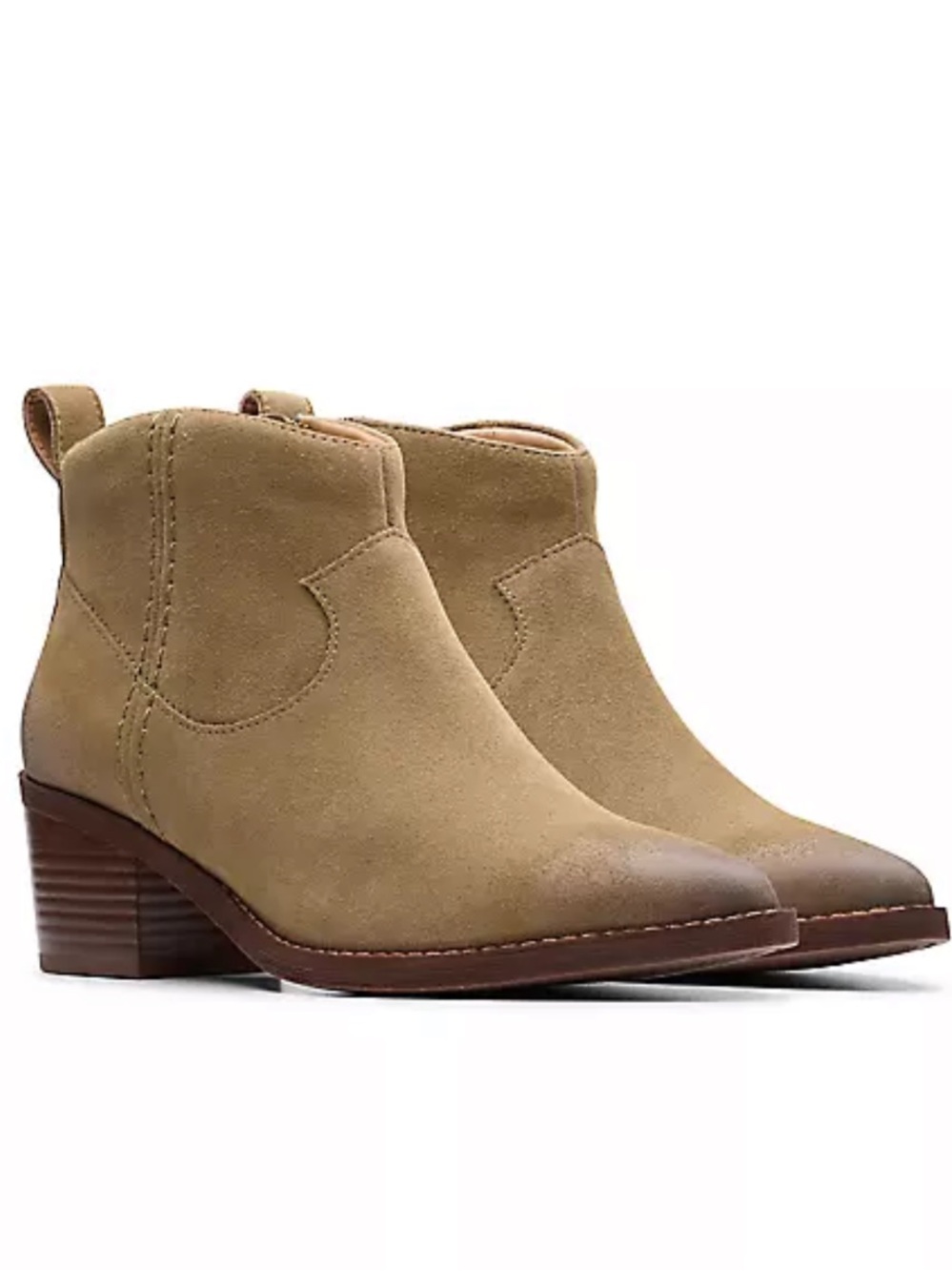 Clarks Women’s Morzine Sky Bootie in Dark Sand New!